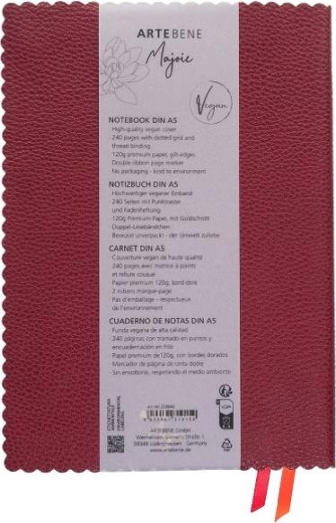 Nutritional values and ingredients Artebene MAJOIE writing book "Top Secret" in leather look DIN A5 (A5)