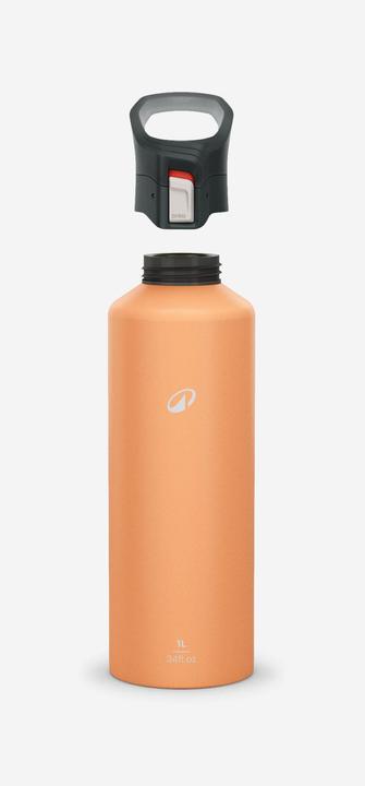 Actual product image Quechua Trinkflasche Aluminium Schnellverschluss Wandern - 500 1 l orange (1 l)