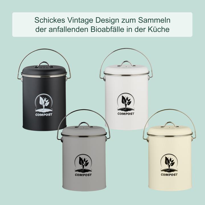 Image du produit Relaxdays Komposteimer mit Geruchsfilter 5,5 Liter (5.50 l)