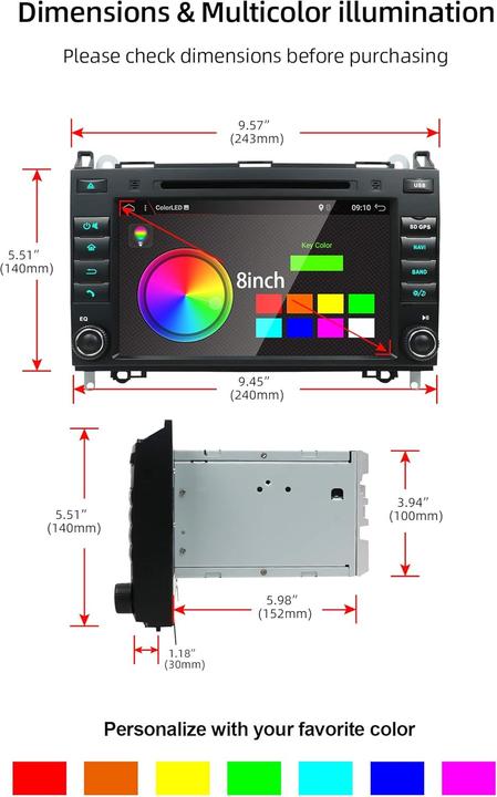 Produktbild Yuntx Android 10 Autoradio für Mercedes Benz Viano/Sprinter