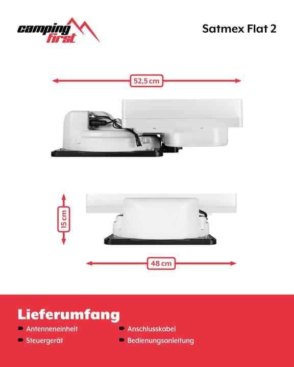 Productafbeelding Camping First Satmex Flat 2 (Platte antenne, 33 dB, DVB-S / -S2)