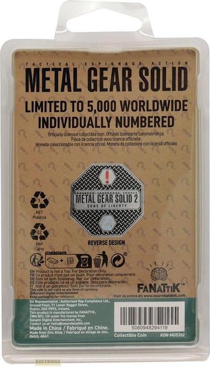 Actual product image Fanattik Metal Gear Solid 2 collector coin Raiden Limited Edition