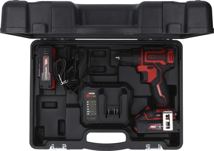 Image du produit KS Tools eMONSTER Kit de perceuses/visseuses sans fil brushless, 4 pièces| 18 volts, 2 batteries et chargeur (Fonctionnement sur batterie)