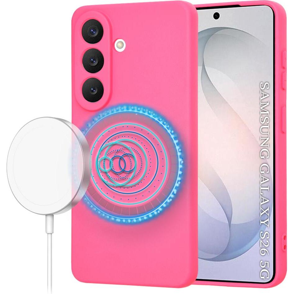Techsuit - SoftFlex MagSafe - Samsung Galaxy S26 - Hot Pink (Samsung Galaxy S26), Cover smartphone, Pink