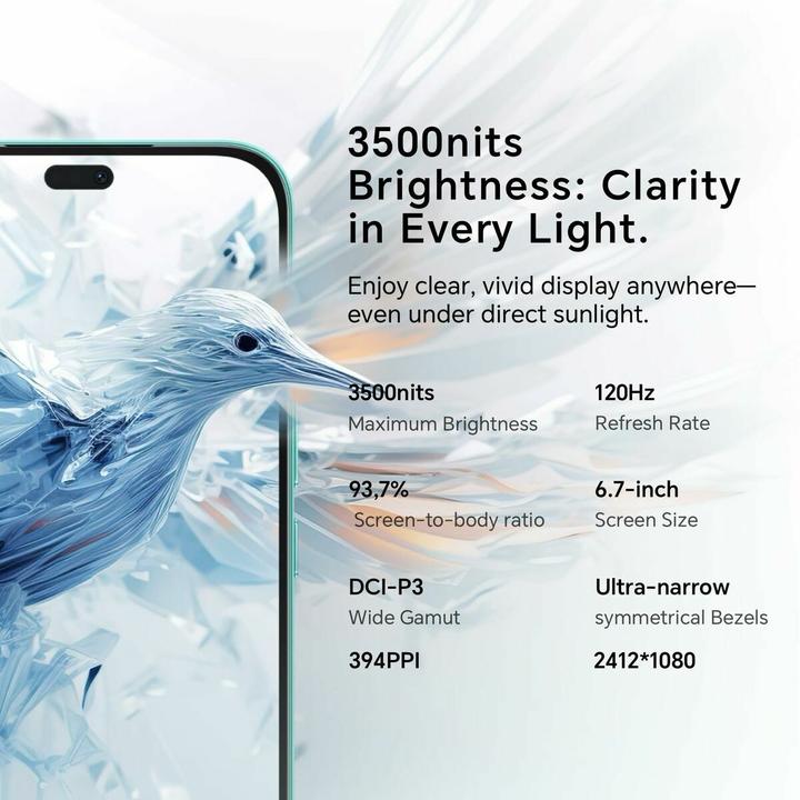 Actual product image Honor 400 Lite (256 GB, Velvet grey, 6.70", SIM + eSIM, 5G)
