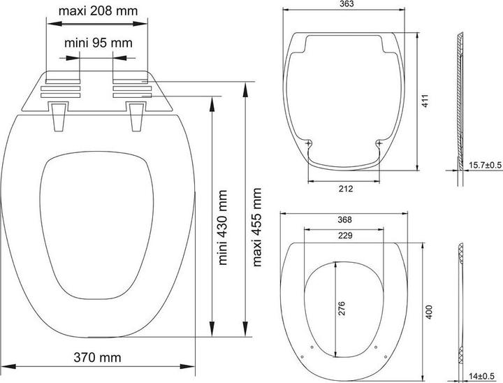 Produktbild Tiger Logston Toilet seat with lid MDF Black