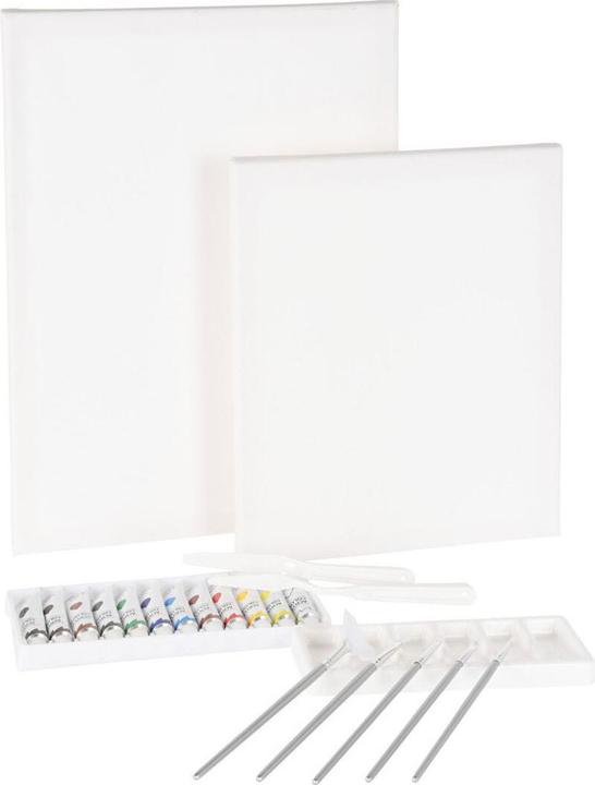 Produktbild Malset mit Leinwand, Farbe und Pinsel (30 x 40 cm)