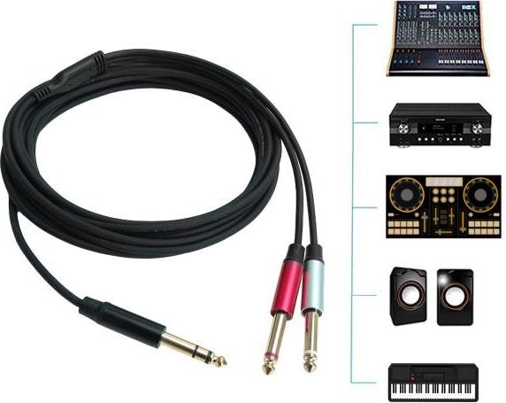 Produktbild keepdrum Splitter-Kabel AC048M Y-Kabel Klinke 1x Stereo zu 2x Mono 5m (5 m)