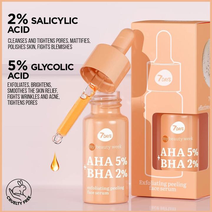 Produktbild 7Days Salicylsäure-Serum - Anti-Akne Gesichtsserum mit Glykolsäure - Koreanische Hautpflege AHA BHA Peeli (20 ml)