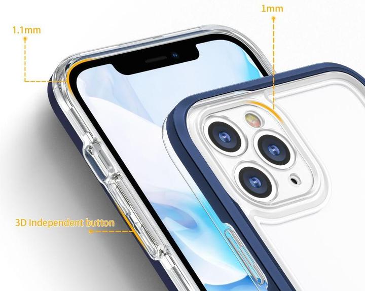 Immagine prodotto Hurtel Custodia trasparente 3in1 per iPhone 11 Pro con cornice blu e gel cover (Apple iPhone 11 Pro)