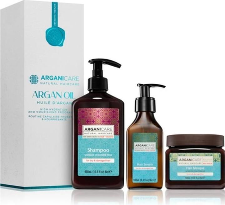Immagine prodotto Arganicare Set regalo Olio di Argan e Burro di Karitè - per idratazione e lucentezza (Set per la cura dei capelli)