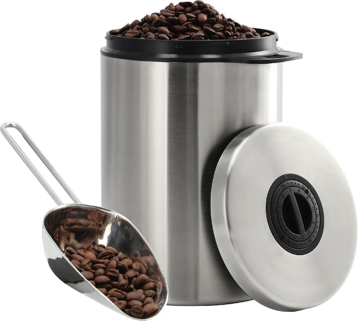 Xavax Kaffee-/Teedose Edelstahldose für 1 kg Kaffeebohnen, mit Schaufel (1 l)