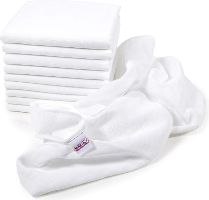 Actual product image Makian Mulltuch 10-er Pack 70 x 70 cm, Weiss (70 cm, 70 cm)