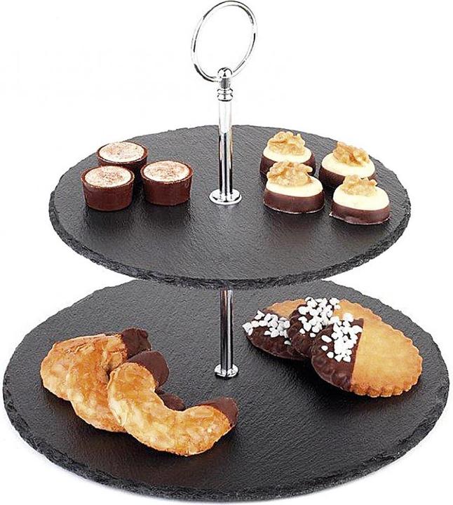 Actual product image APS 2-stufige Etagére, Naturschiefer