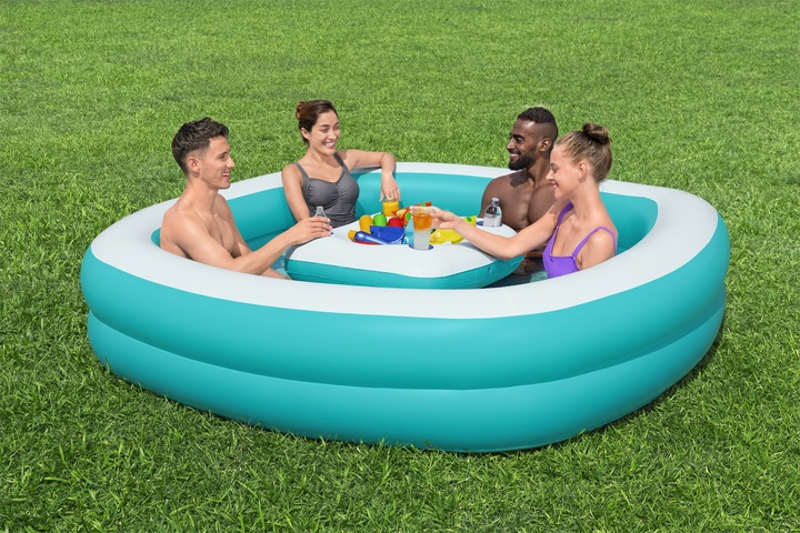 Image du produit Bestway Piscine familiale gonflable avec console centrale amovible Sippin' Summer™ 2,18 m x 2,18 m x 48 cm
