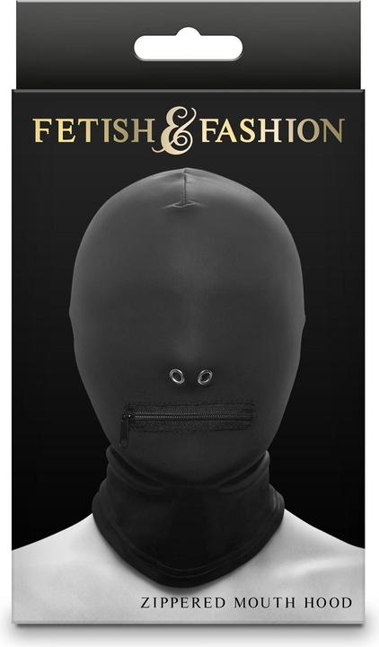 Actual product image NS Novelties fetish & fashion zippered mouth hood black