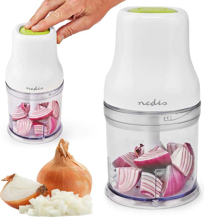 Produktbild Nedis KAMC100CWT Zerkleinerer für Lebensmittel 200 W 0.5 l Plastik 1-Speed Turbo Funktion Weiss (500 ml, 200 W)