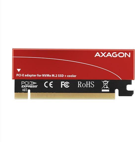 Actual product image Axagon PCEM2-S - PCIe - M.2 - Low Profile - PCIe 3.0 - Black - Red - PC