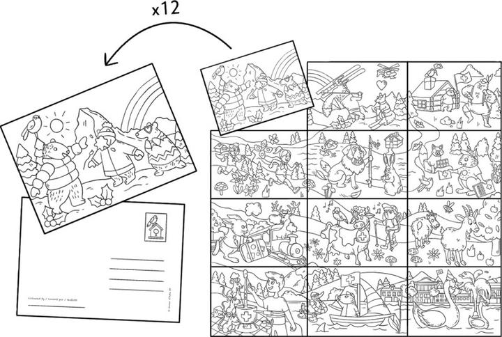 Image du produit Caran d'Ache Swiss Explorer Karten zum Ausmalen (A6, Couverture rigide)