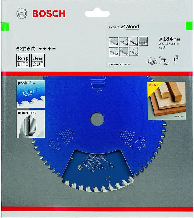 Actual product image Bosch Professional Zubehör Circular saw blade Expert for Wood, 184 x 16 x 2.6 mm, 56