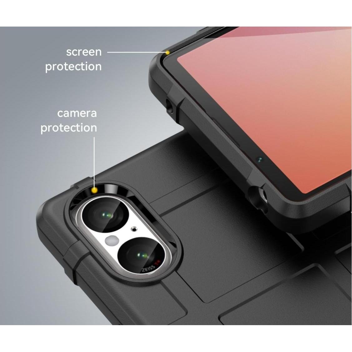 Thumbnail - Screenguard Sony Xperia 5 V Rugged Shield Hülle (Sony Xperia 5 V), Smartphone Hülle, Schwarz