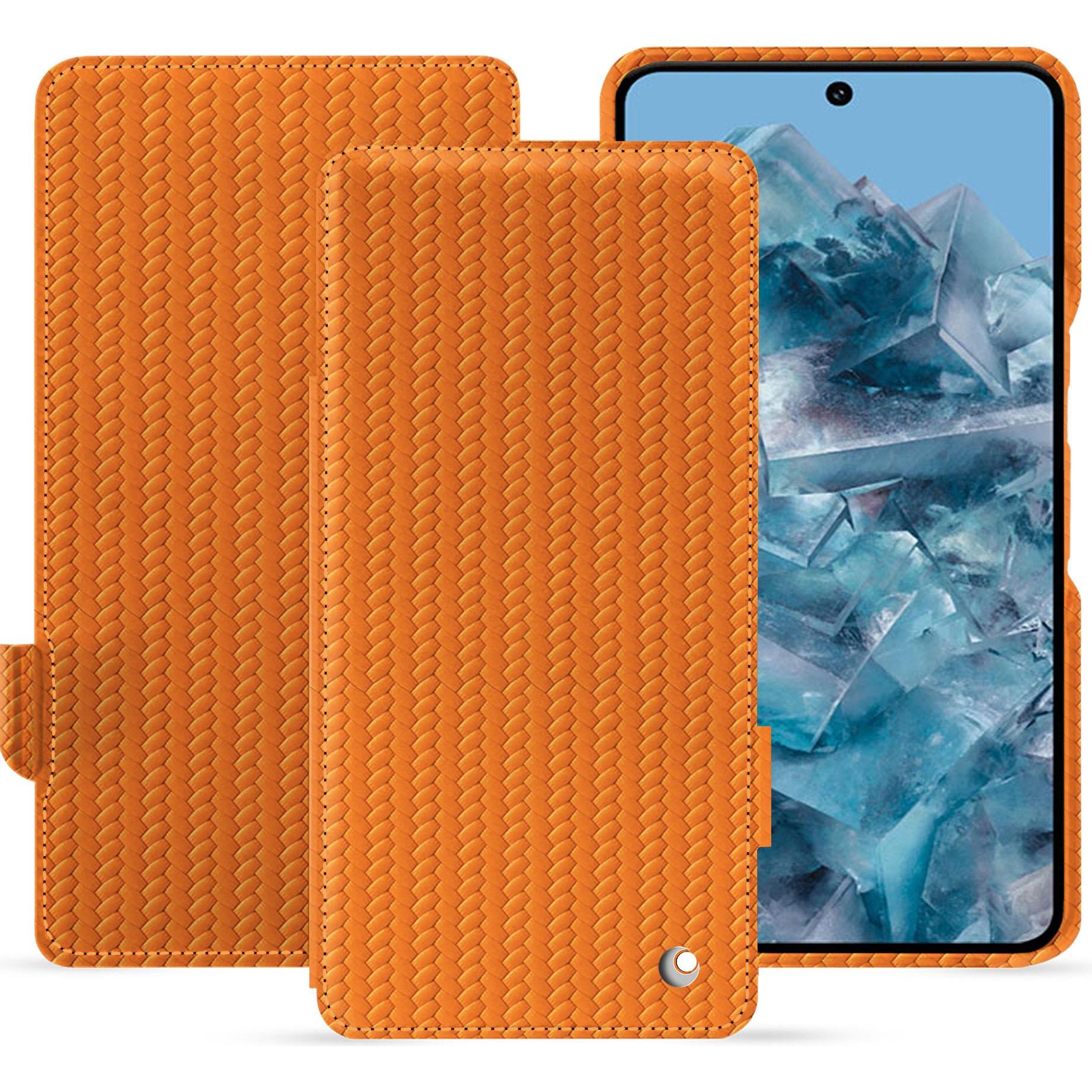Noreve Lederschutzhülle horizontal (Google Pixel 8 Pro), Smartphone Hülle, Orange