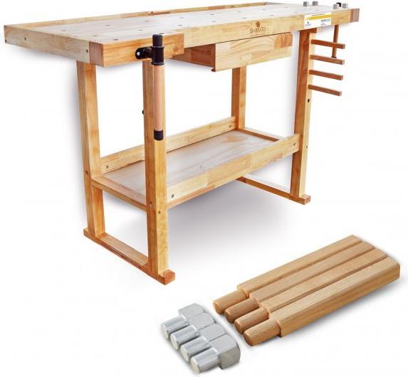Actual product image Markmüller BAMATO - WORK-1520 solid wood workbench (62 cm, 152 cm)