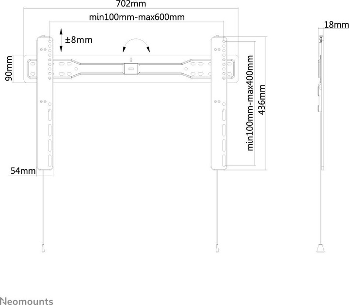 Produktbild Neomounts LED-W600BLACK (Wand, 52", 25 kg)