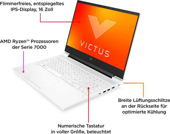 Actual product image HP Victus 16-s0177ng (16.10", AMD Ryzen 7 7840HS, 32 GB, 1000 GB, DE)