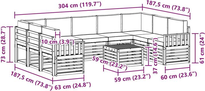 Produktbild vidaXL Outdoor-Sofa