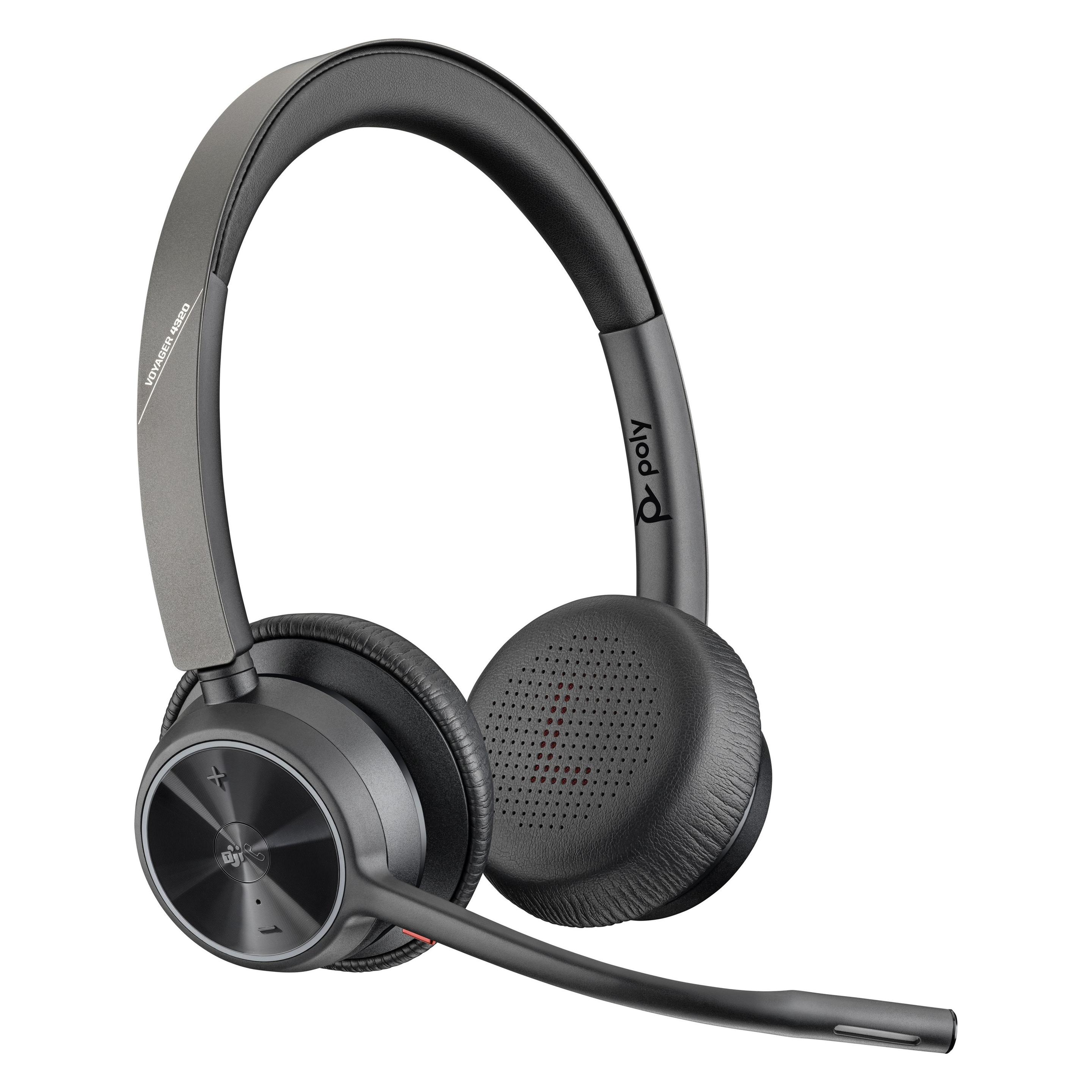 HP Poly Voyager 4320 + BT700 Dongle (Kabellos, USB-C, Microsoft Teams), Office Headset, Schwarz