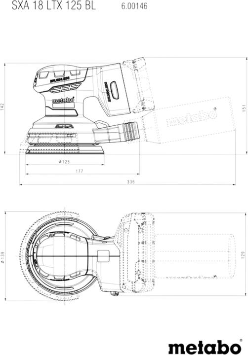 Actual product image Metabo SXA 18 LTX 125 BL (Eccentric grinder)