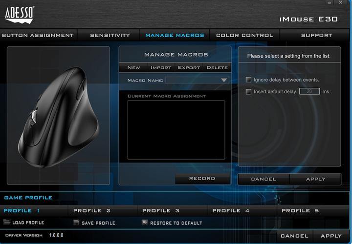 Image du produit Adesso iMouse E30 Souris RF sans fil Optique 2400 DPI droite (Sans fil)