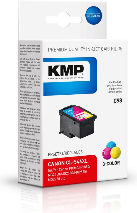 Immagine prodotto KMP C98 Cartuccia d'inchiostro a colori compatibile con Canon CL-546 XL (C, M, Y)