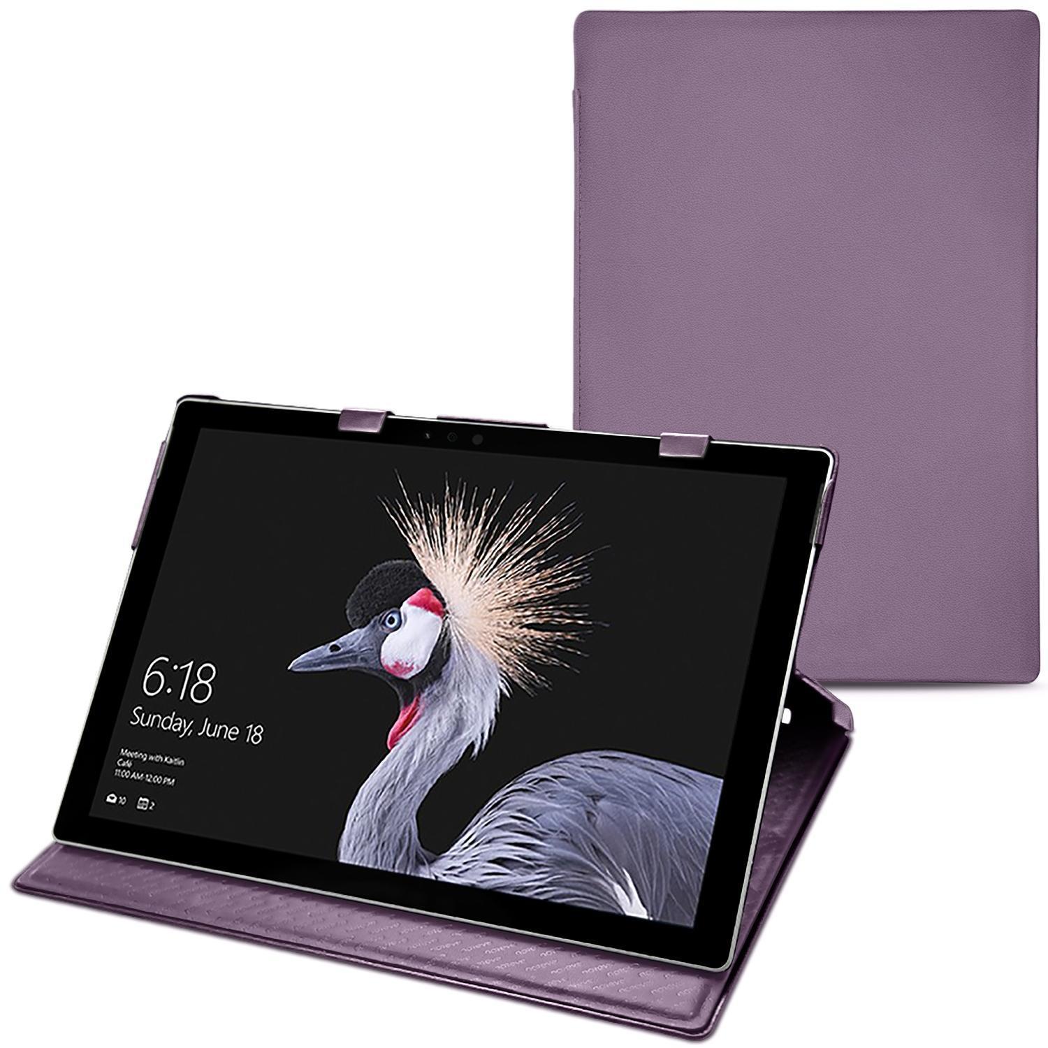 Noreve Lederschutzhülle vertikal (Surface Pro (2017)), Tablet Hülle, Violett