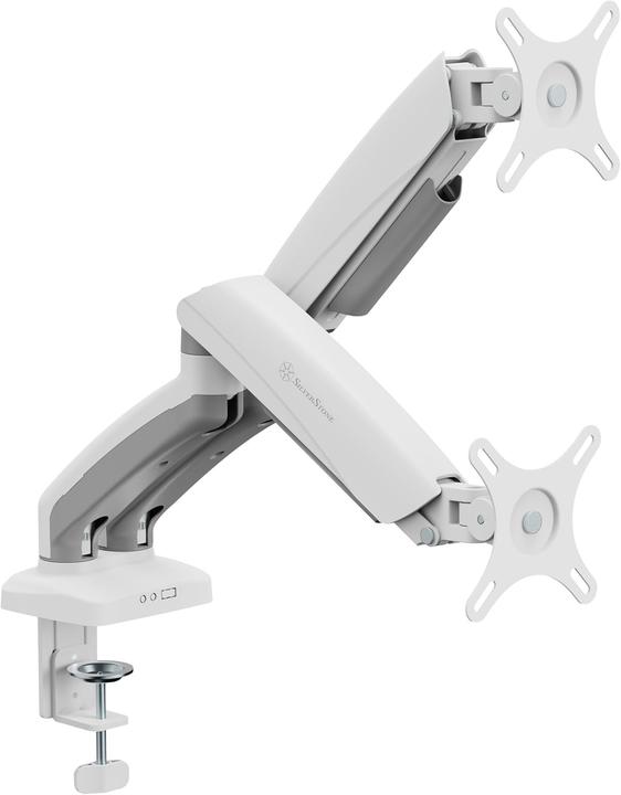 Produktbild Silverstone SST-ARM26W - Dual Monitor Arm with mechanical springs and plastic armor, adjustable, 180 (Tisch, 32", 9 kg)