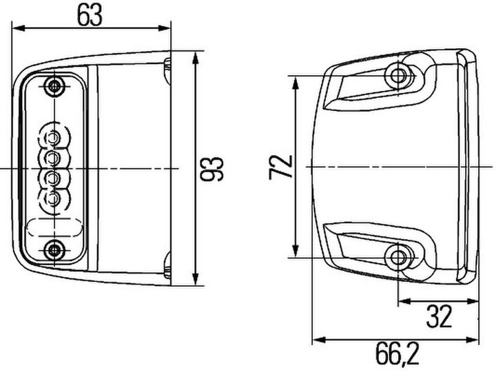 Actual product image Hella Exterior side-mounted licence plate light LED surface-mounted for FENDT VARIO