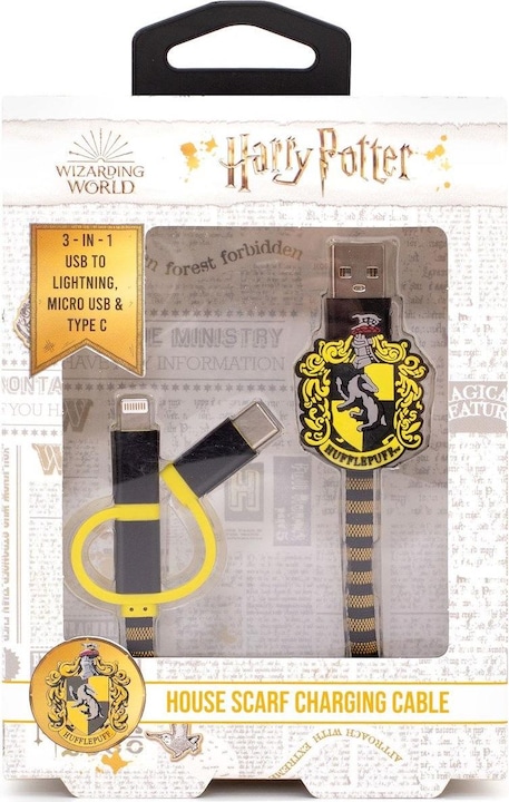 Produktbild PowerSquad Ladekabel 3in1 Hogwarts Hufflepuff (1 m, USB 3.0)