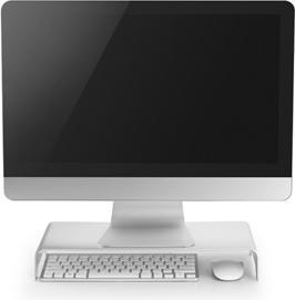 Actual product image Powerton Monitor stand, modern minimalist design, silver, aluminium, load capacity 10 kg, Ergo