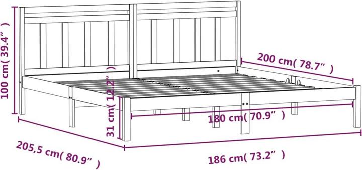 Image du produit vidaXL Bettrahmen (180 x 200 cm)