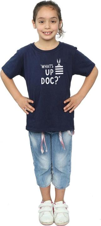 Actual product image Looney Tunes Girls Bugs Bunny What's Up Doc Stripes Cotton T-Shirt (152, 158)