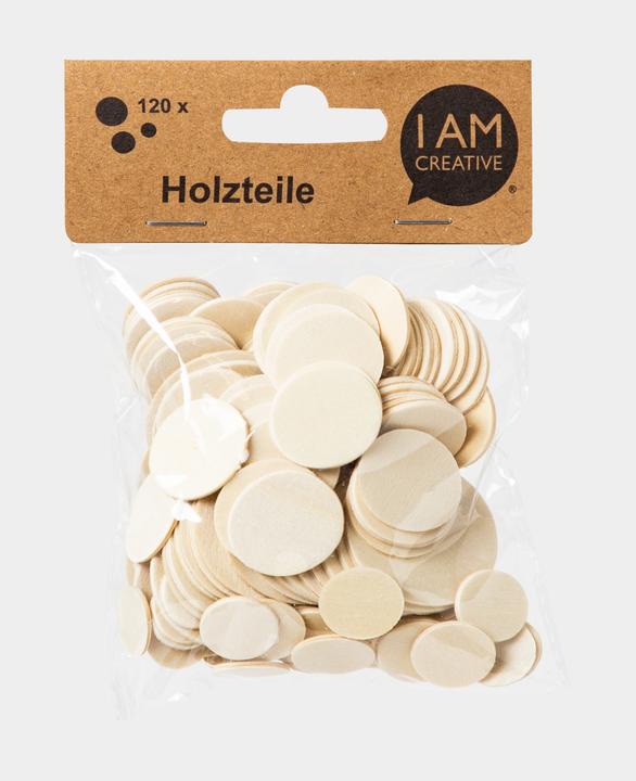 Actual product image I Am Creative Wooden discs round, 120 pcs.