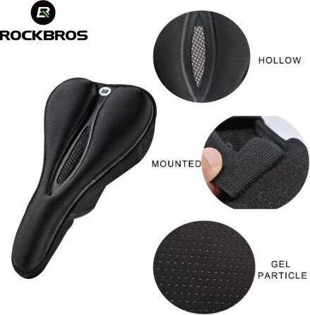 Actual product image Rockbros LF047-S silicone gel bicycle seat cover size M - black
