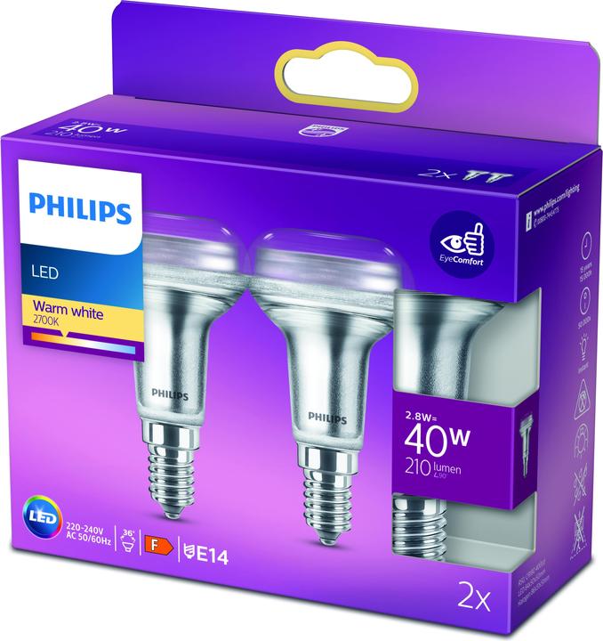 Productafbeelding Philips Reflector (E14, 2.80 W, 210 lm, 2 x, F)