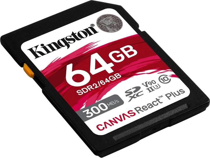 Productafbeelding Kingston Canvas React Plus (64 GB, SDXC, U3, UHS-II)