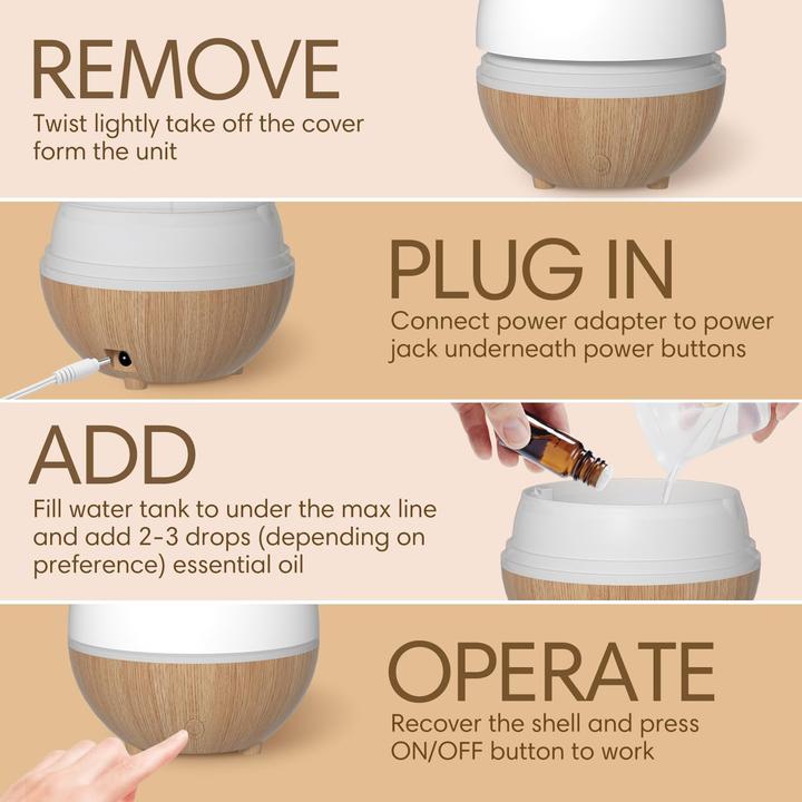 Produktbild Alopini Aroma Diffuser Essential Oils, Aromatherapy Room Fragrance Ultrasonic Diffuser 100 ml (100 ml)