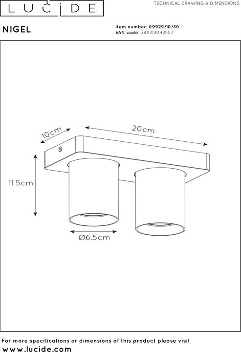 Image du produit Lucide Nigel (320 lm, GU10)