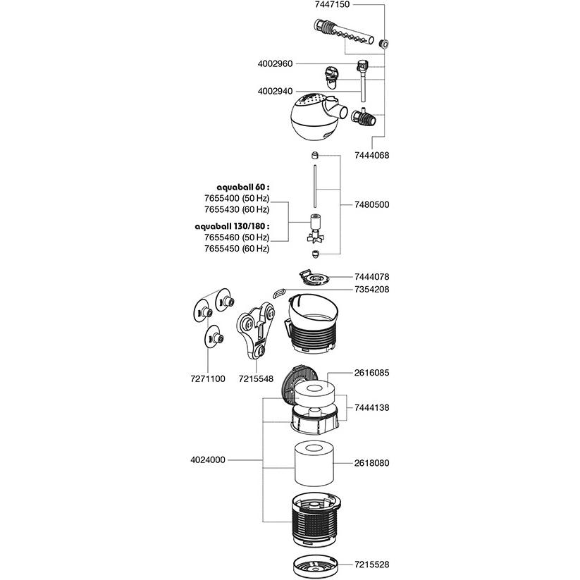 Thumbnail - Eheim Aquaball 130 (130 l, Innenfilter, Meerwasser, Süsswasser), Aquarium Filter