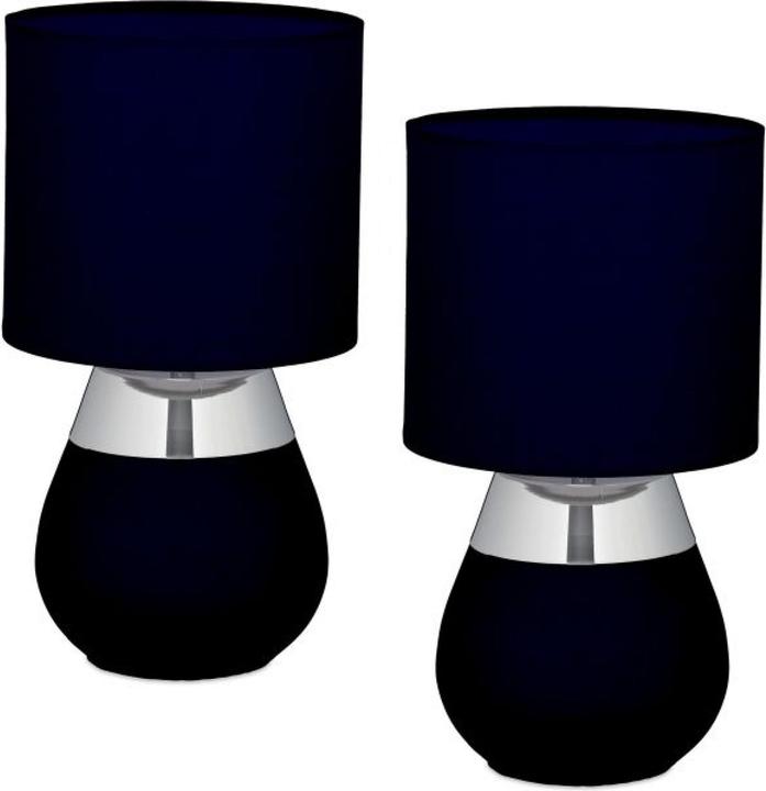 Actual product image Relaxdays Tischlampe mit Stoffschirm 2er Set (E14)