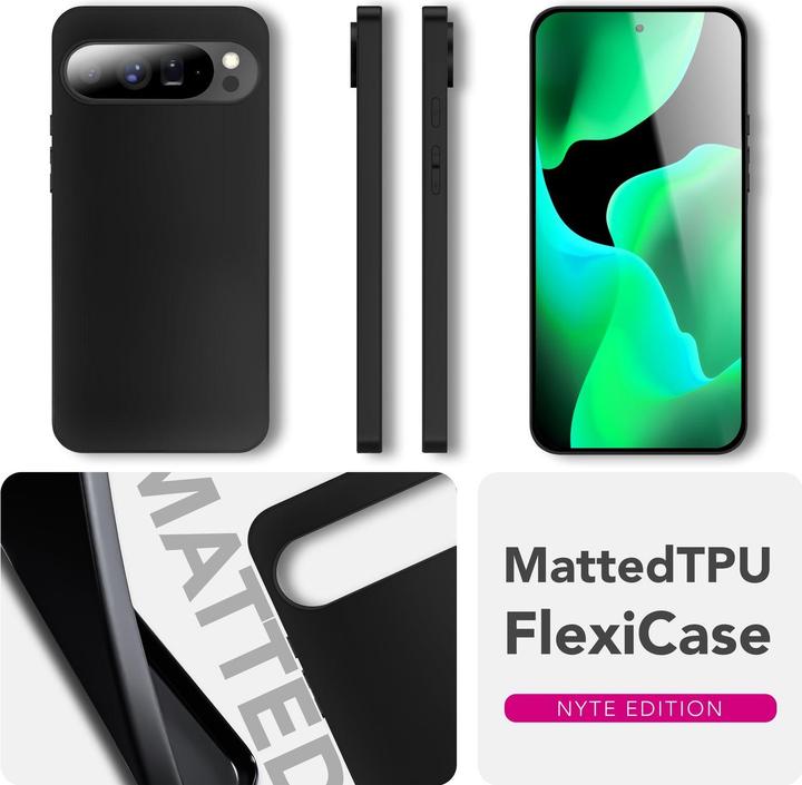 Produktbild Nalia Cover "Strider" - 1,28mm Dünne TPU Silikon Hülle Matt Schwarz mit Staubschutz - Ultra Slim Case (Google Pixel 10 Pro XL)